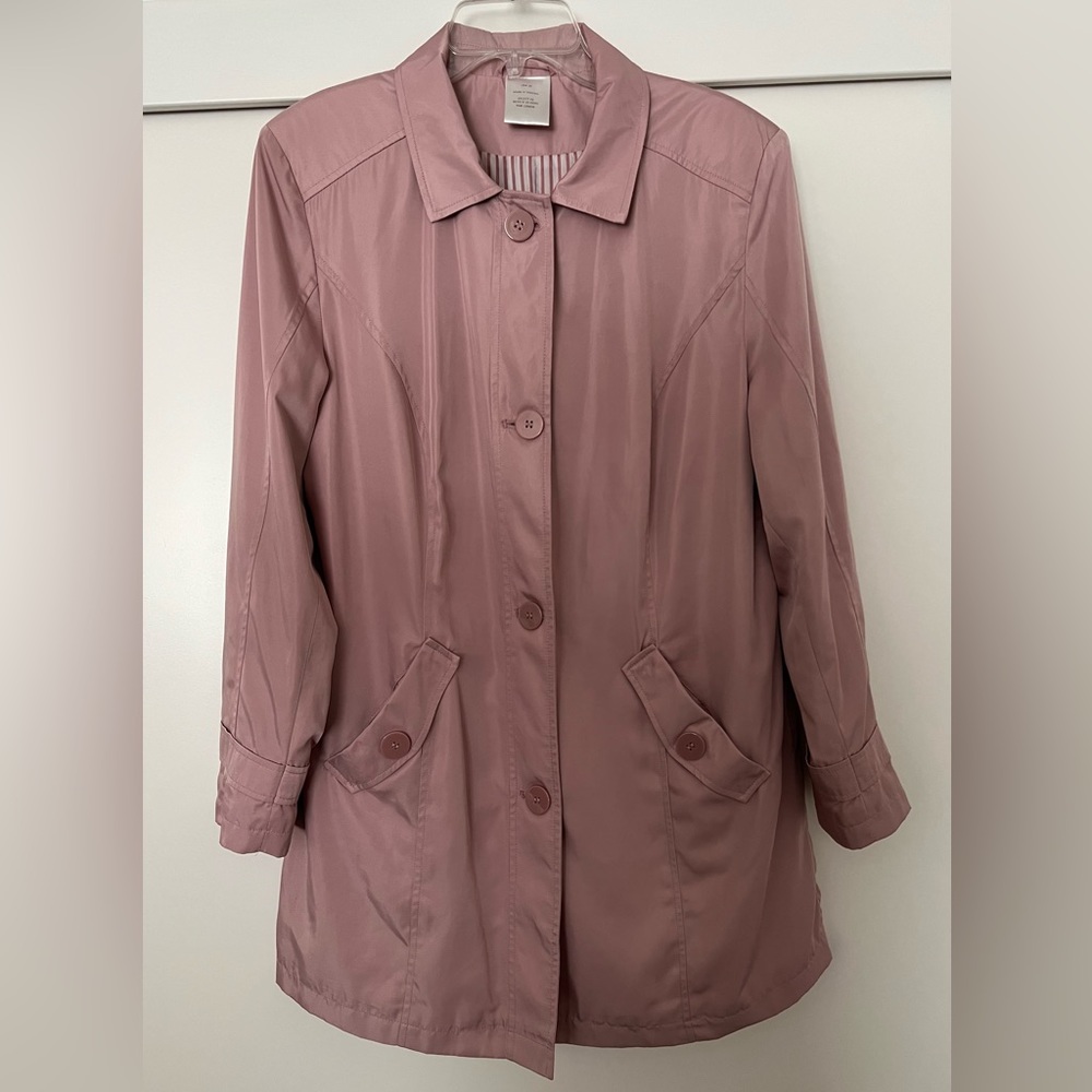 Soft Pink Fully Lined Detachable Hood Coat Size 10